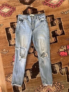 Abercrombie & Fitch Distressed Light Blue Skinny Jeans